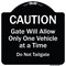 Signmission Designer Series-Caution Gate Will Allow One Vehicle Time Do Not Tail, 18" x 18", BW-1818-9861 A-DES-BW-1818-9861 - alternate 1